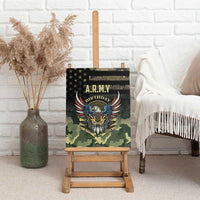 Canvas wall art with A.R.M.Y Birthday eagle graphic, camouflage and star-spangled top