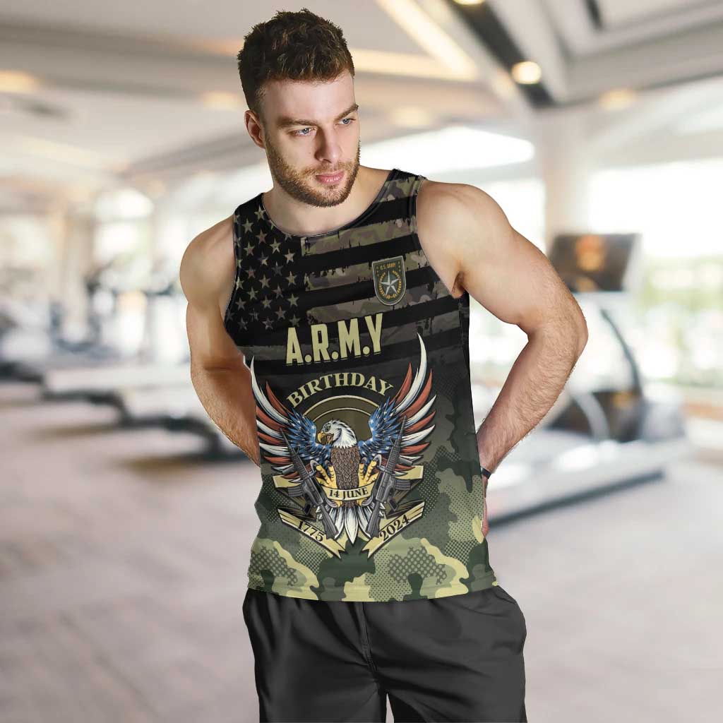 Personalized ARMY Birthday 2024 Men Tank Top US 249th Anniversary - Wonder Print Shop