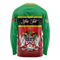 Personalized Saint Kitts and Nevis Royal Pattern Long Sleeve Shirt - Wonder Print Shop