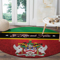 Saint Kitts and Nevis Royal Pattern Round Carpet - Wonder Print Shop