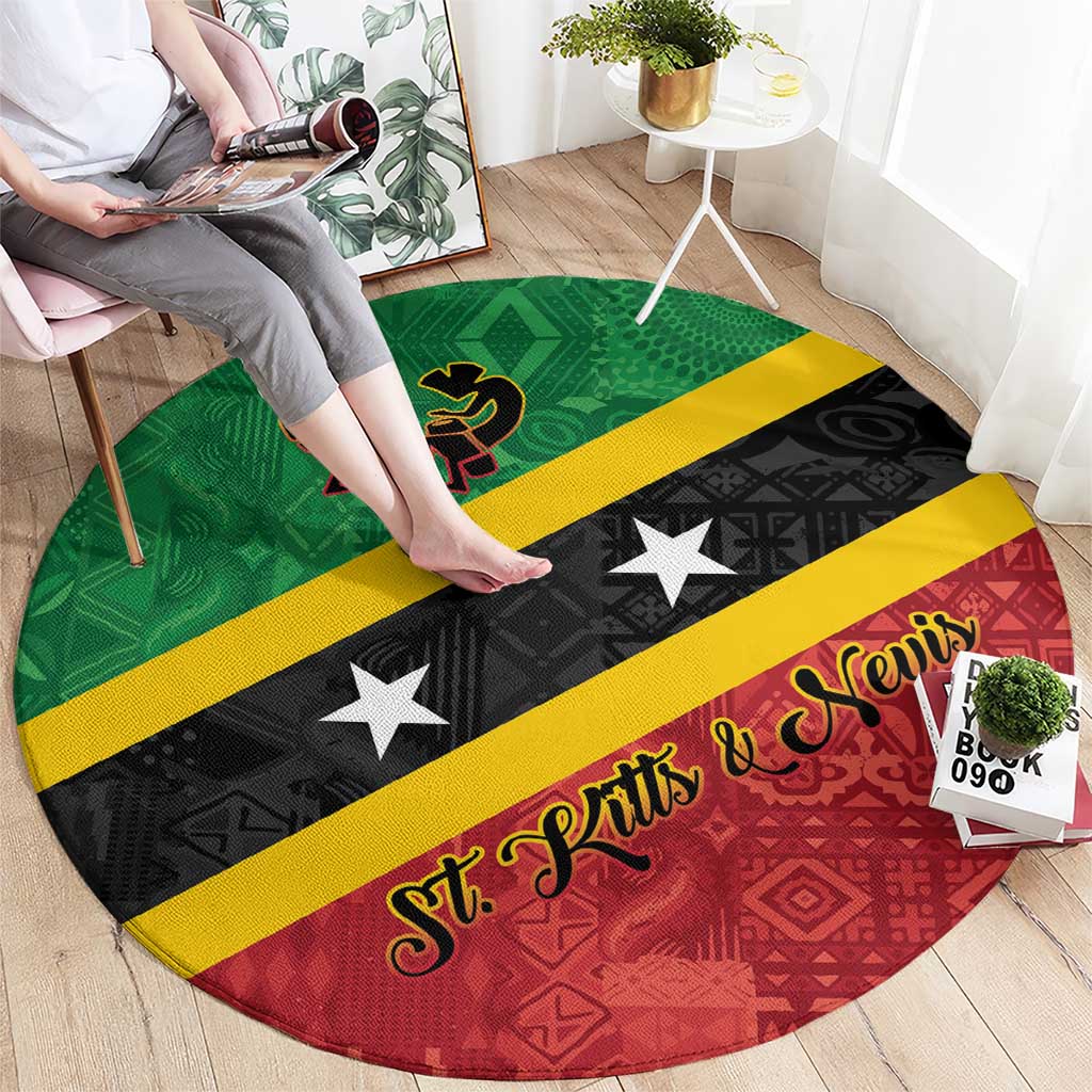 Saint Kitts and Nevis Culturama Round Carpet African Pattern - Wonder Print Shop