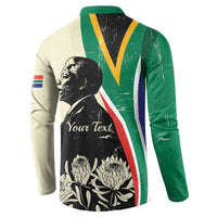 Personalized Nelson Mandela Day Button Sweatshirt South Africa Vintage Stylized
