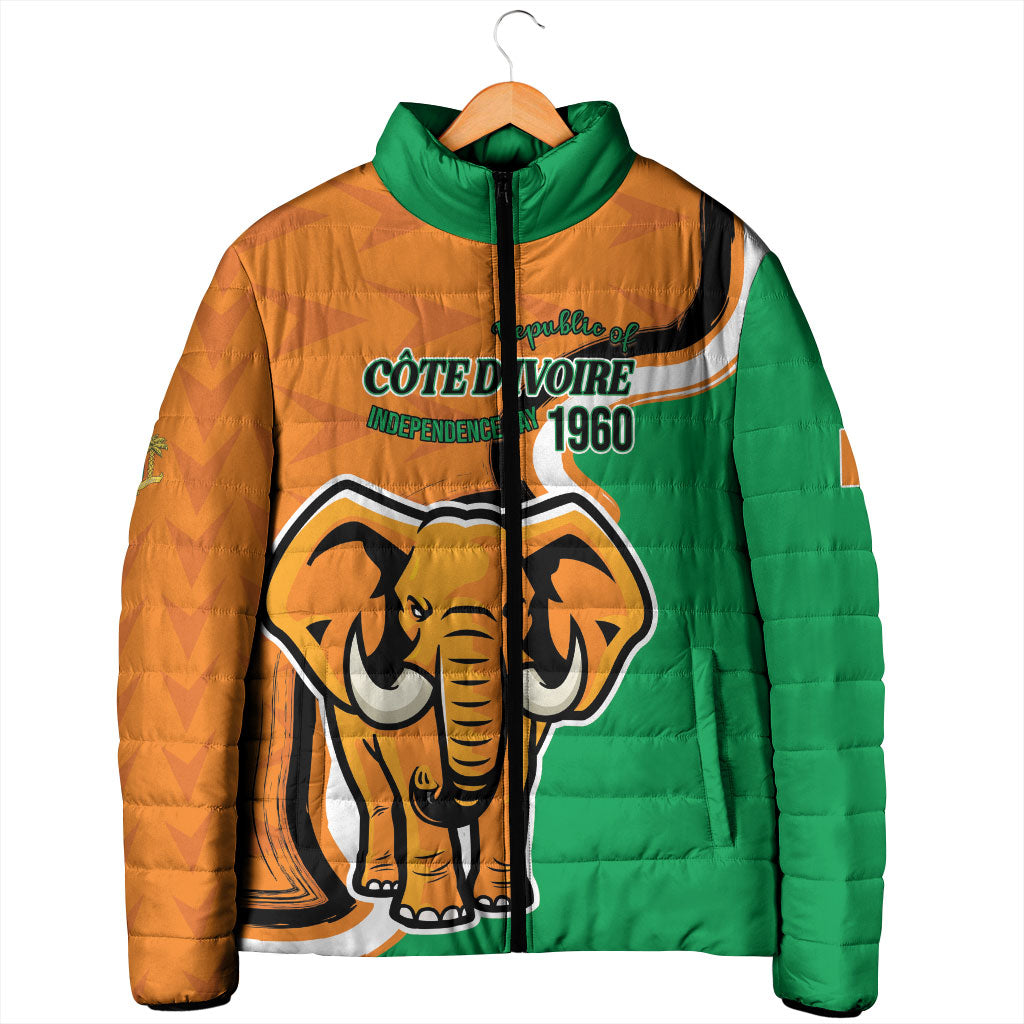 Personalised Ivory Coast August 7th 1960 Padded Jacket Happy Independence Day