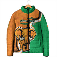 Personalised Ivory Coast August 7th 1960 Padded Jacket Happy Independence Day