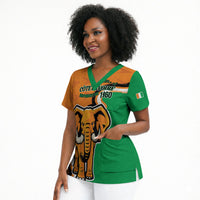 Personalised Ivory Coast August 7th 1960 Scrub Top Happy Independence Day