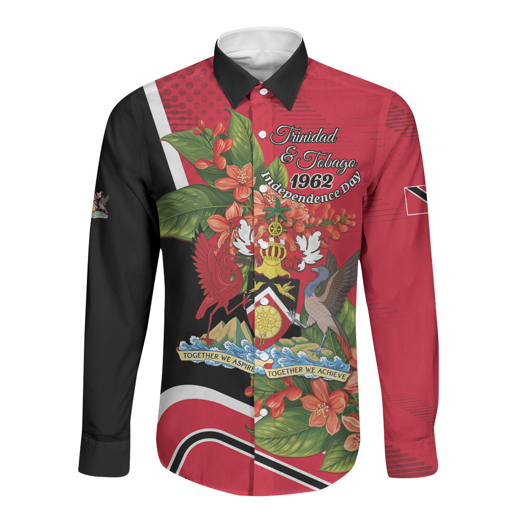 Personalised Trinidad and Tobago 1962 Long Sleeve Button Shirt Happy Independence Day