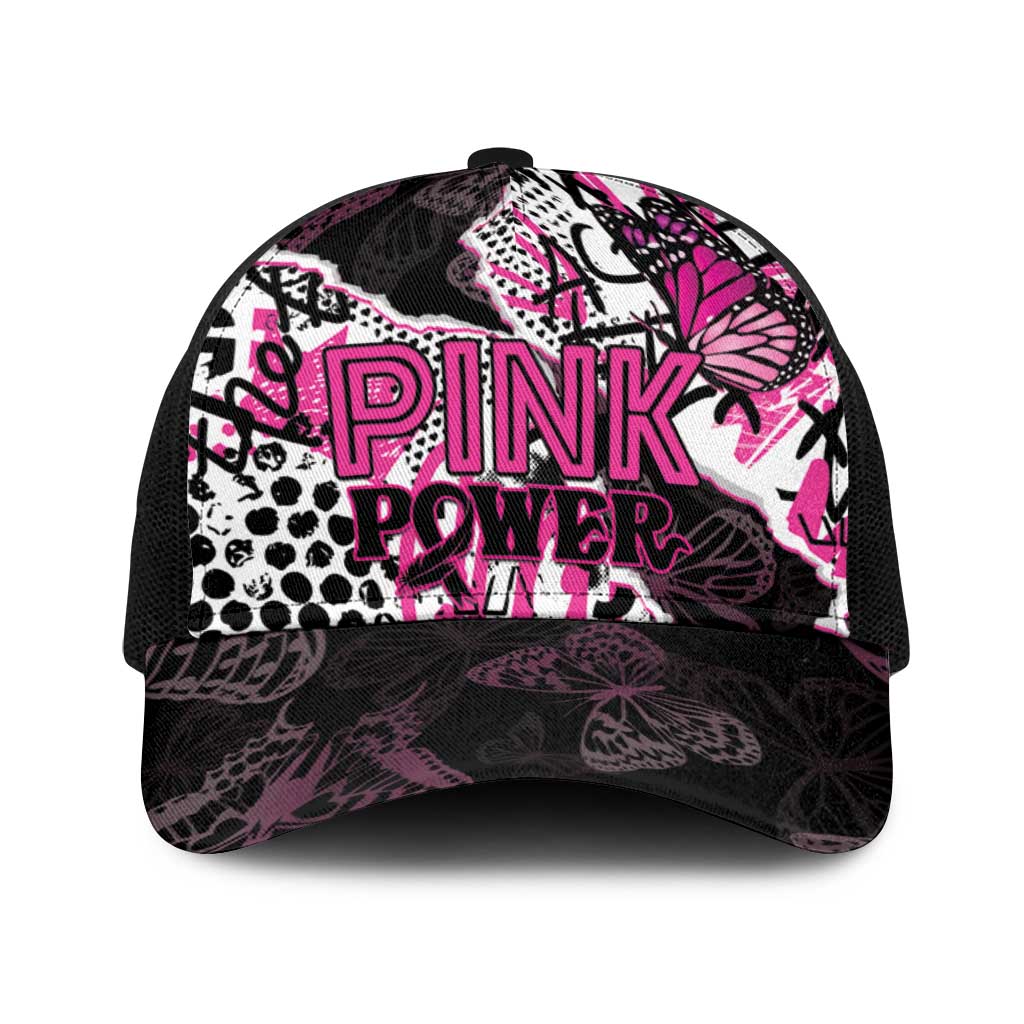 Pink Power Graffiti Baseball Net Cap Breast Cancer Awareness - Wonder Print Shop