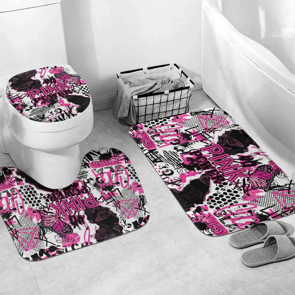 Pink Power Graffiti Bathroom Set Breast Cancer Awareness - Wonder Print Shop
