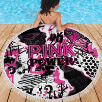 Pink Power Graffiti Beach Blanket Breast Cancer Awareness - Wonder Print Shop