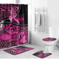 Pink Ribbon Animals Skin African Mixed Bathroom Set Zipper Stylized - Wonder Print Shop