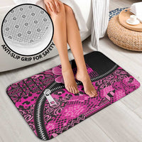 Pink Ribbon Animals Skin African Mixed Bathroom Set Zipper Stylized - Wonder Print Shop