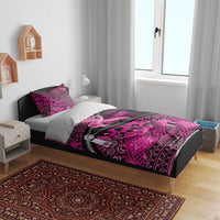 Pink Ribbon Animals Skin African Mixed Bedding Set Zipper Stylized - Wonder Print Shop