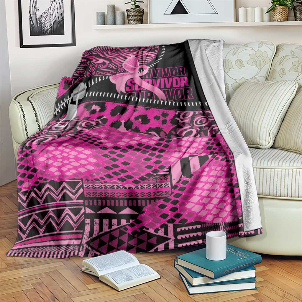 Pink Ribbon Animals Skin African Mixed Blanket Zipper Stylized - Wonder Print Shop