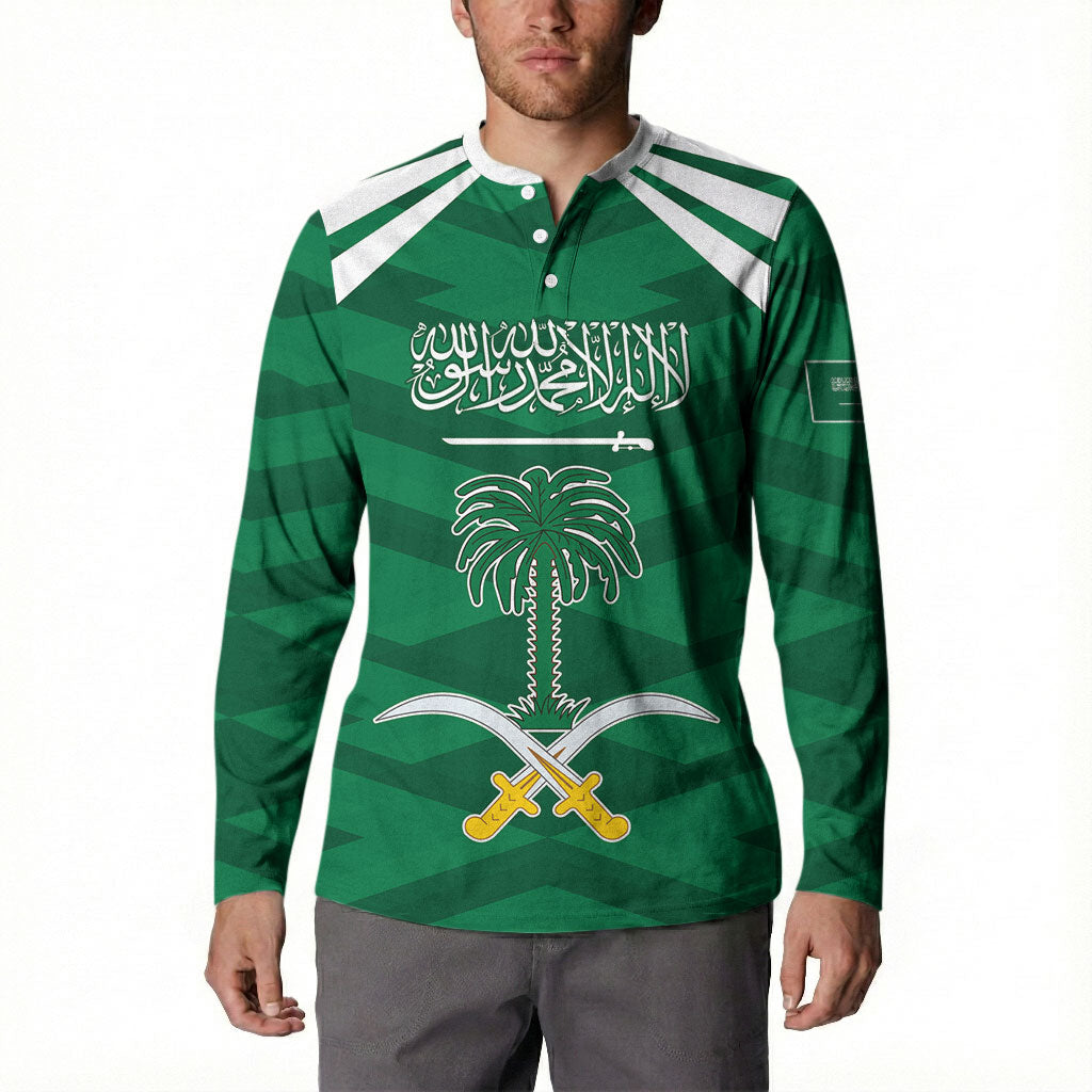 Personalized Saudi Arabia Button Sweatshirt Happy National Day