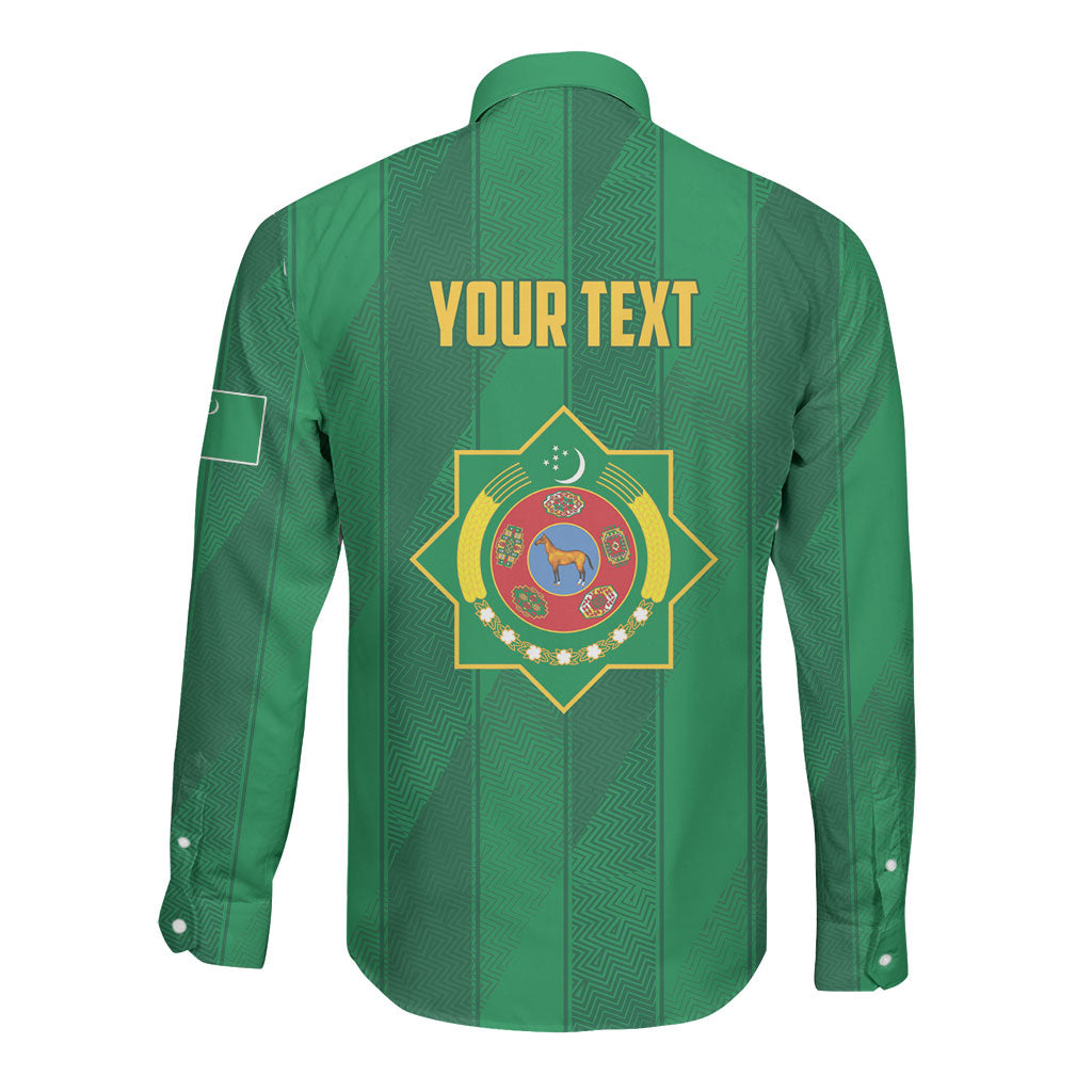 Personalized Turkmenistan Long Sleeve Button Shirt Happy Independence Day
