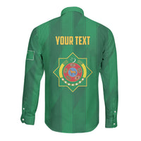 Personalized Turkmenistan Long Sleeve Button Shirt Happy Independence Day