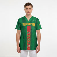 Personalized Turkmenistan Scrub Top Happy Independence Day