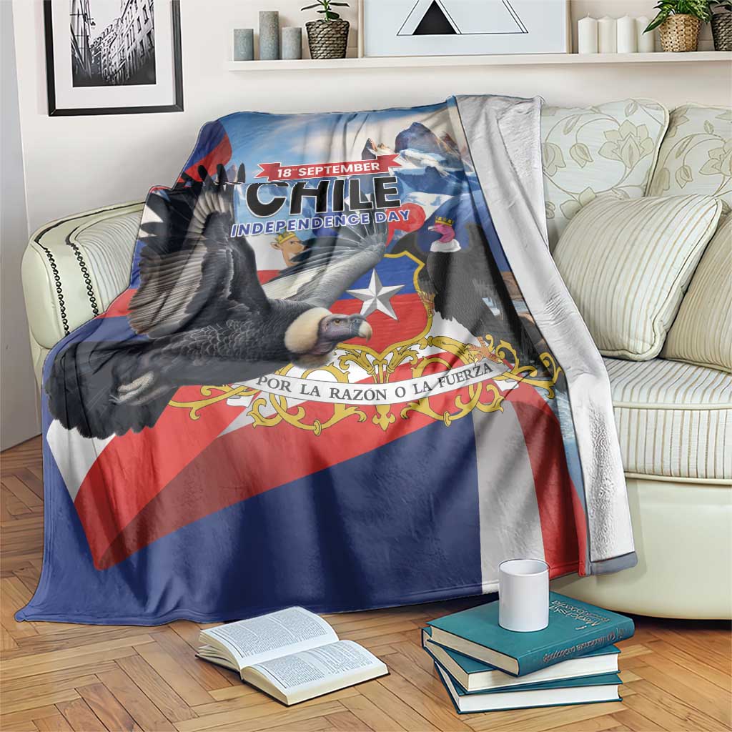 Chile Independence Day 18th September Blanket Andean Condor Flying - Wonder Print Shop