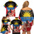 Personalized Antigua and Barbuda Family Matching Off Shoulder Short Dress and Hawaiian Shirt Magnificent Frigatebird Hibiscus - Wonder Print Shop