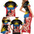 Personalized Antigua and Barbuda Family Matching Short Sleeve Bodycon Dress and Hawaiian Shirt Magnificent Frigatebird Hibiscus - Wonder Print Shop