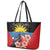 Antigua and Barbuda Leather Tote Bag Magnificent Frigatebird Hibiscus - Wonder Print Shop