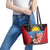 Antigua and Barbuda Leather Tote Bag Magnificent Frigatebird Hibiscus - Wonder Print Shop