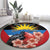 Antigua and Barbuda Round Carpet Magnificent Frigatebird Hibiscus