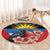 Antigua and Barbuda Round Carpet Magnificent Frigatebird Hibiscus