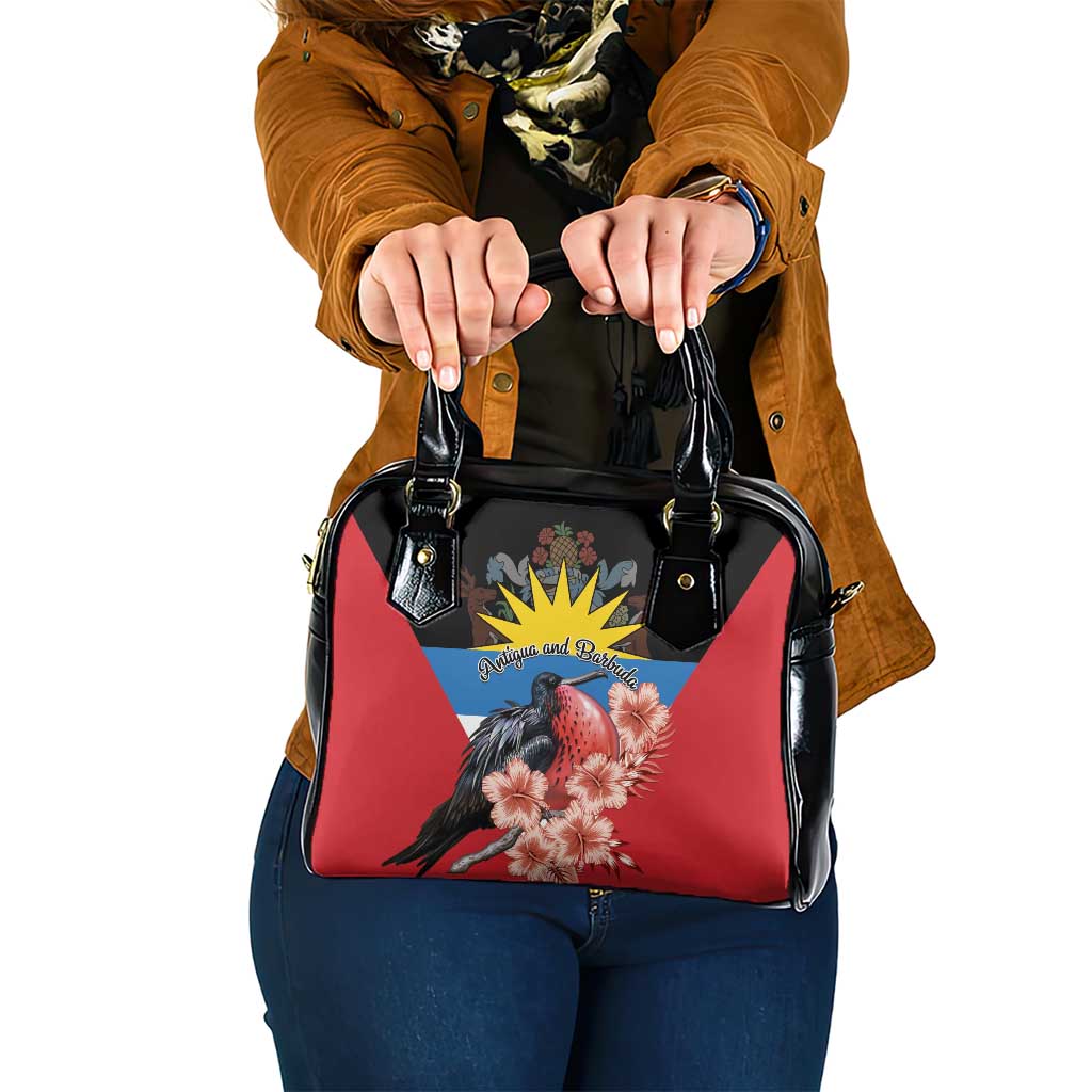 Antigua and Barbuda Shoulder Handbag Magnificent Frigatebird Hibiscus