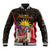 Personalized Antigua and Barbuda Baseball Jacket Fallow Deer Tropical Bouquet - Wonder Print Shop