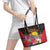 Antigua and Barbuda Leather Tote Bag Fallow Deer Tropical Bouquet - Wonder Print Shop