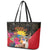 Antigua and Barbuda Leather Tote Bag Fallow Deer Tropical Bouquet - Wonder Print Shop