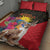 Antigua and Barbuda Quilt Bed Set Fallow Deer Tropical Bouquet - Wonder Print Shop