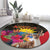 Antigua and Barbuda Round Carpet Fallow Deer Tropical Bouquet