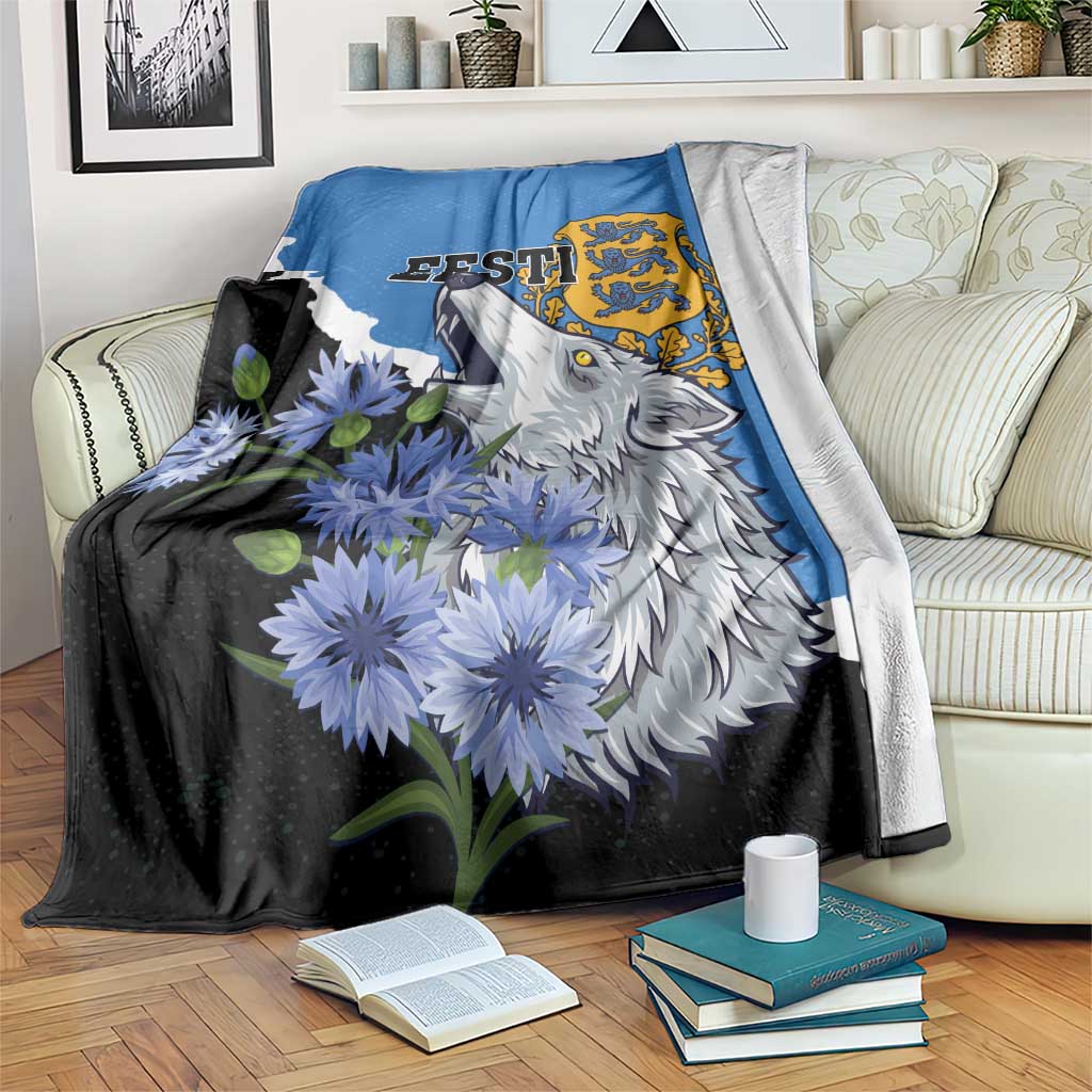 Estonia Blanket Grey Wolf Cyanus Flowers