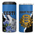 Personalised Estonia 4 in 1 Can Cooler Tumbler Grey Wolf Cyanus Flowers - Wonder Print Shop