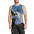 Personalised Estonia Men Tank Top Grey Wolf Cyanus Flowers - Wonder Print Shop