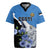 Personalised Estonia Rugby Jersey Grey Wolf Cyanus Flowers - Wonder Print Shop