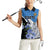 Personalised Estonia Women Sleeveless Polo Shirt Grey Wolf Cyanus Flowers - Wonder Print Shop