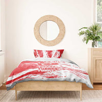 Red and white Turkey-themed bedding set with duvet cover and two pillowcases