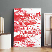 Red Turkey canvas wall art with grunge map and TURKEY text on front