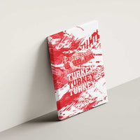 Red Turkey canvas wall art tilted on wall, grunge map with TURKEY text