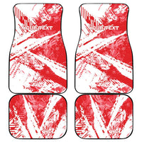 4-piece red-and-white grunge Turkey map car floor mats set, rounded corners