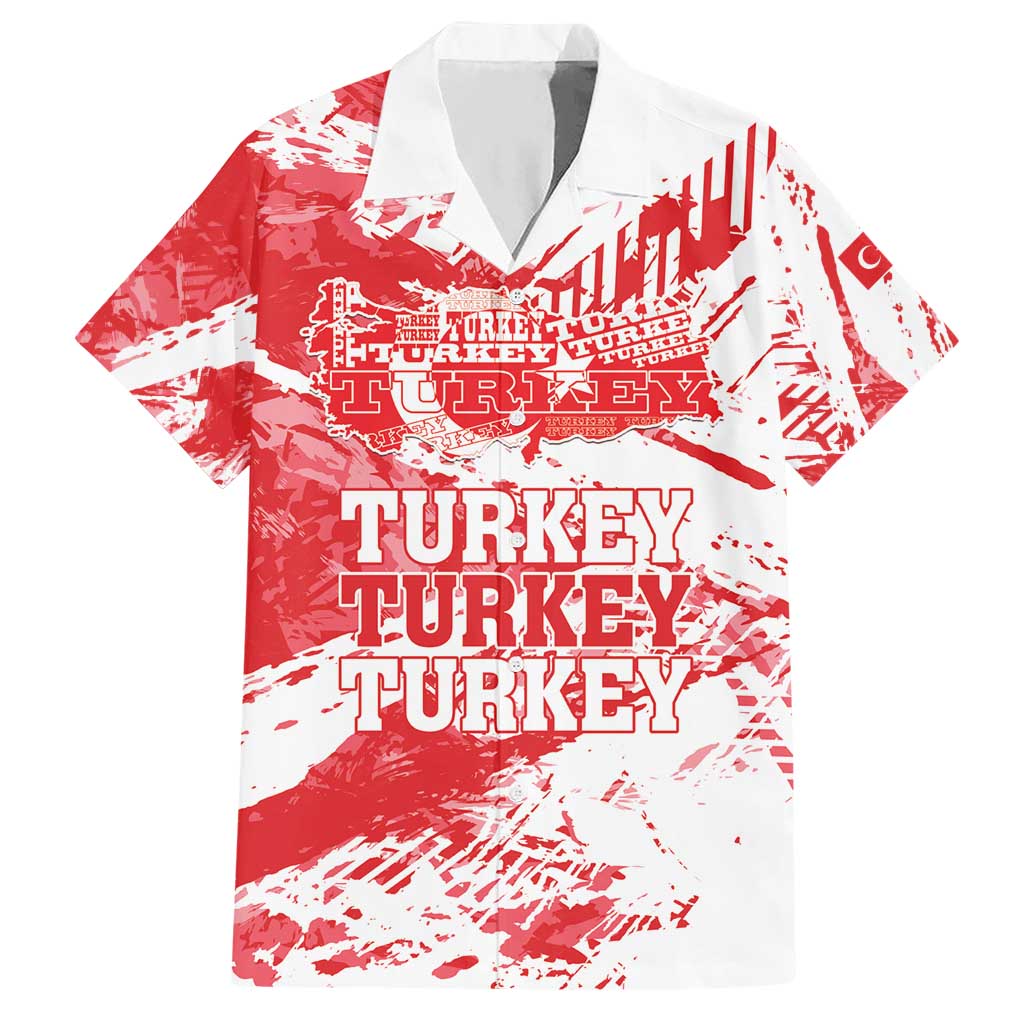 Personalised Turkey Hawaiian Shirt Turkiye Map Unique Grunge - Wonder Print Shop