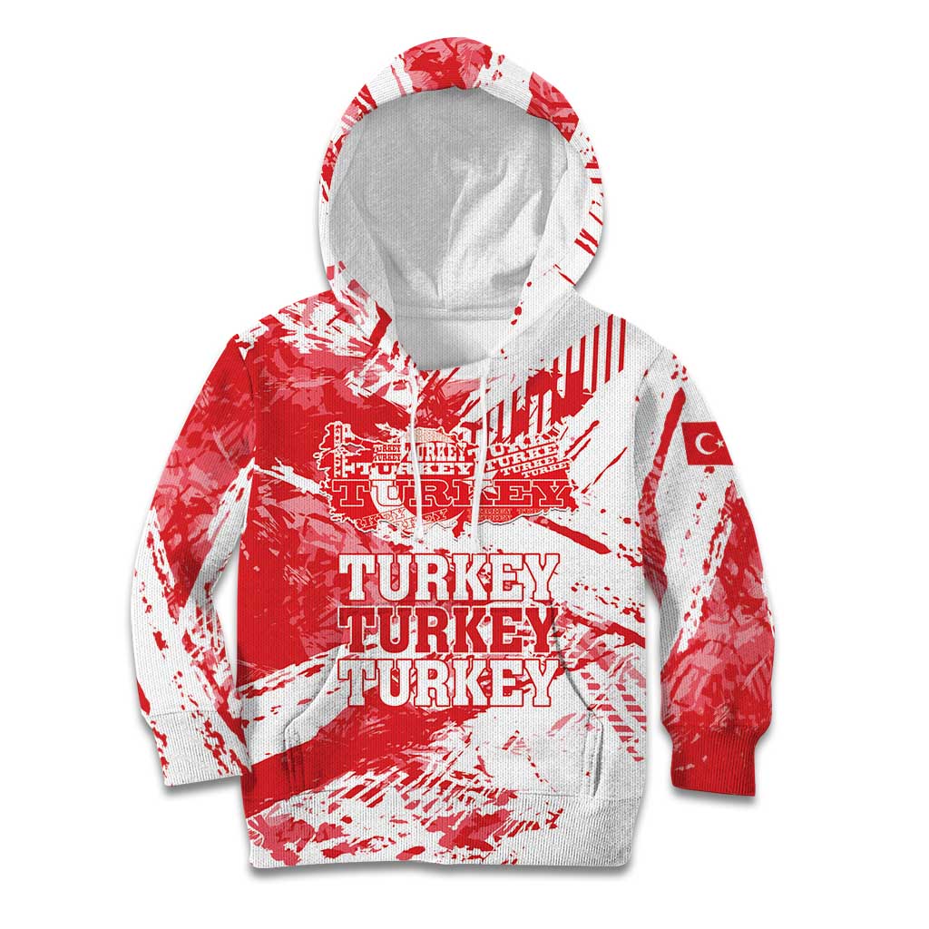 Personalised Turkey Kid Hoodie Turkiye Map Unique Grunge - Wonder Print Shop