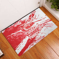 Red and white Turkey-themed rubber doormat with grunge stripes and TURKEY lettering