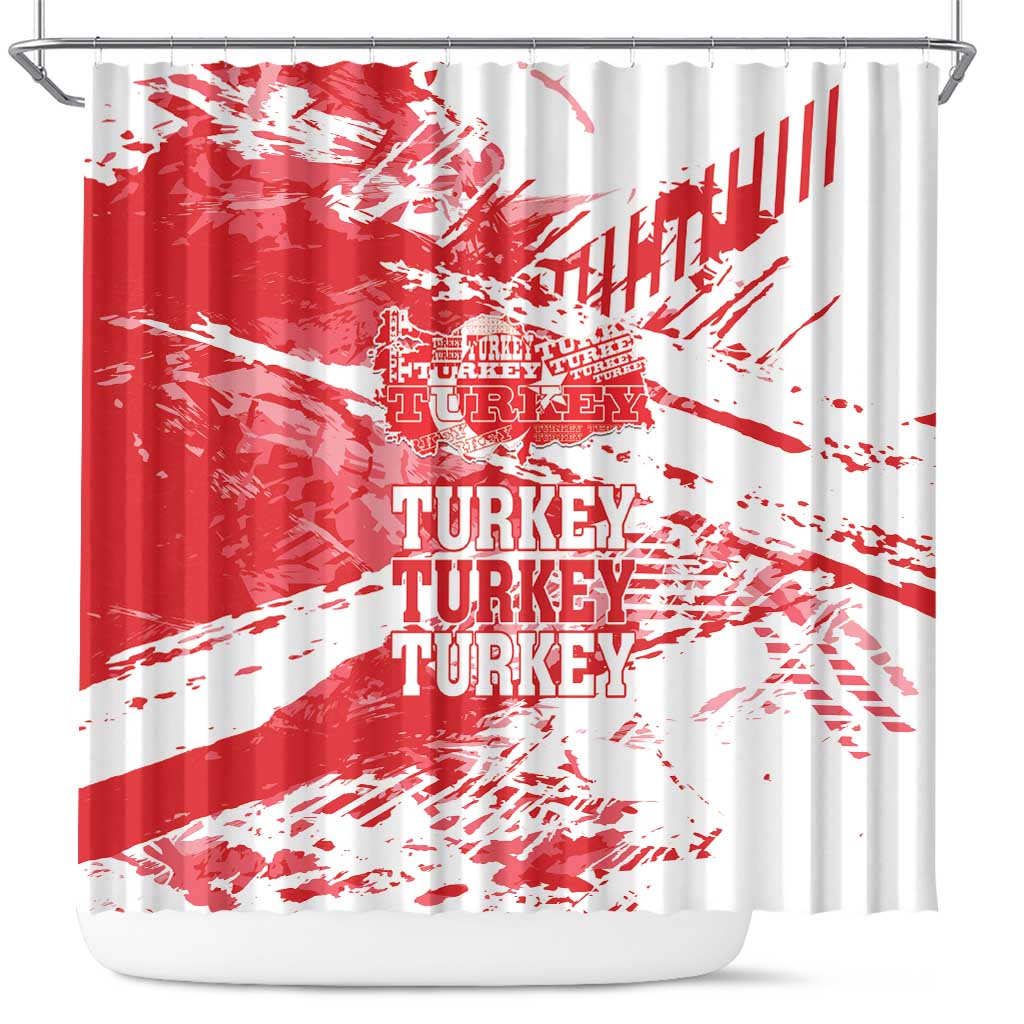 Turkey Shower Curtain Turkiye Map Unique Grunge