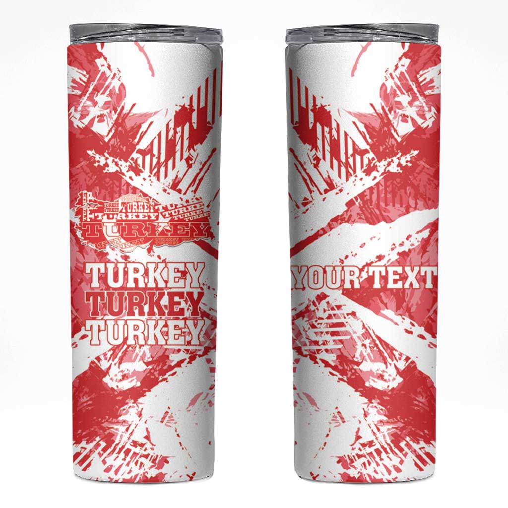 Personalised Turkey Skinny Tumbler Turkiye Map Unique Grunge - Wonder Print Shop