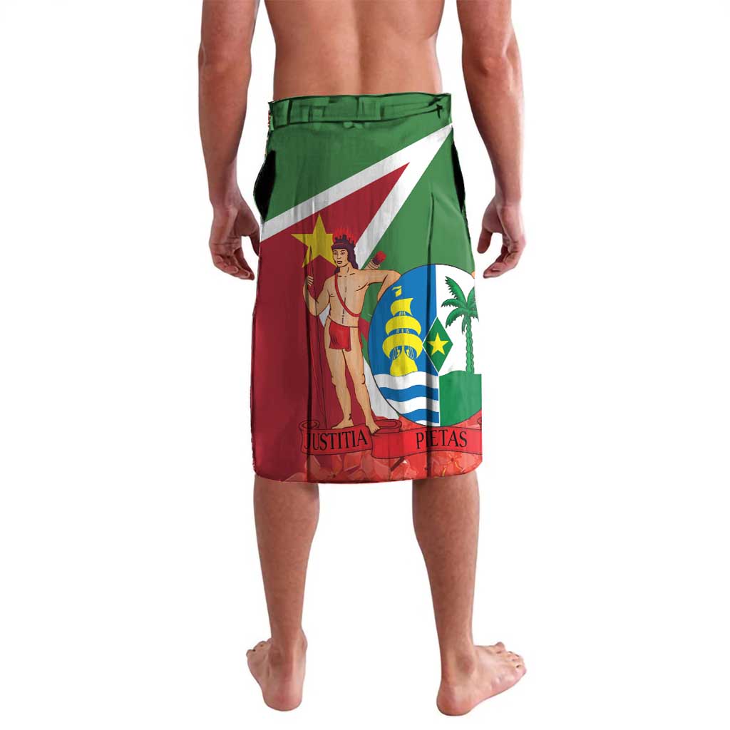 Men's graphic swim shorts, full front flag print with side pockets