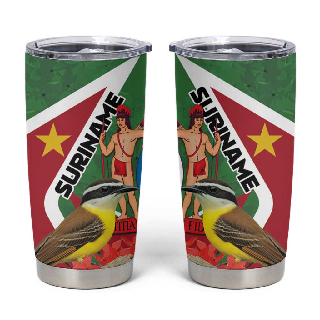 Personalized Suriname Tumbler Cup Gerechtigheid Vroomheid Vertrouwen - Wonder Print Shop